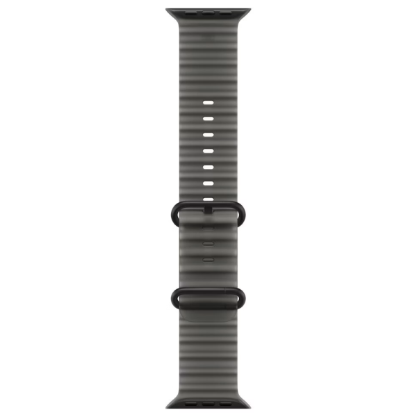 Apple Watch Series Ultra 4 49mm Black Titanium Case with Translucent Black Ocean Band One Size